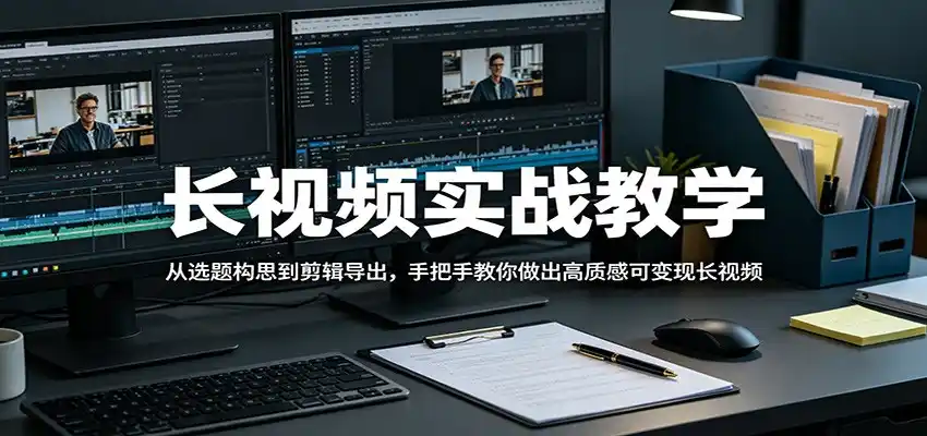 长视频实战教学，从选题构思到剪辑导出，手把手教你做出高质感可变现长视频-汇课新知资源网