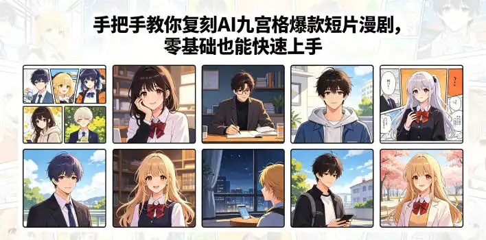 手把手教你复刻AI九宫格爆款短片漫剧,零基础也能快速上手-汇课新知资源网