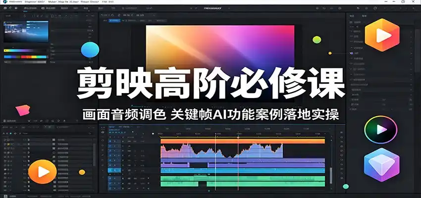 剪映高阶必修课：画面音频调色，关键帧AI功能案例落地实操-汇课新知资源网