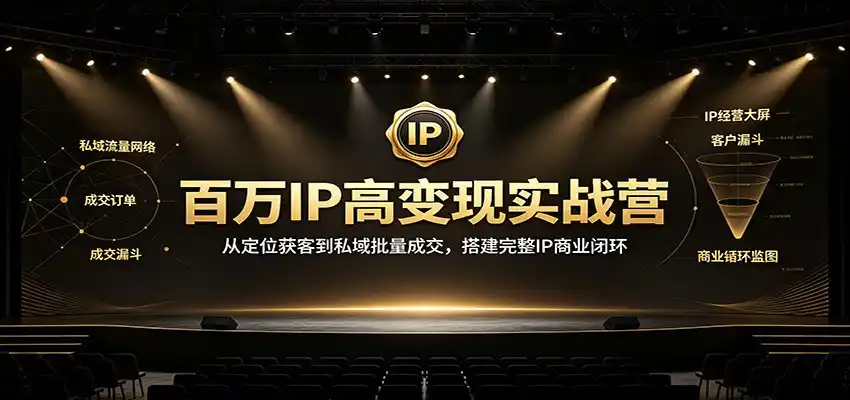 百万IP高变现实战营:从定位获客到私域批量成交,搭建完整IP商业闭环-汇课新知资源网