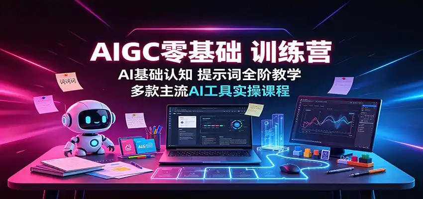 AIGC零基础训练营：AI基础认知，提示词全阶教学，多款主流AI工具实操课程-汇课新知资源网