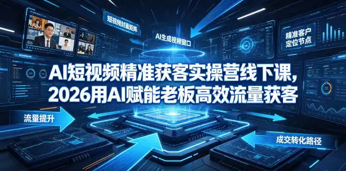 AI短视频精准获客实操营6月10-14号线下课,2026用AI赋能老板高效流量获客-汇课新知资源网