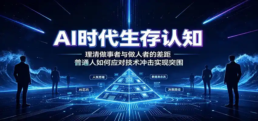 AI时代生存认知:理清做事者与做人者的差距,普通人如何应对技术冲击实现突围-汇课新知资源网
