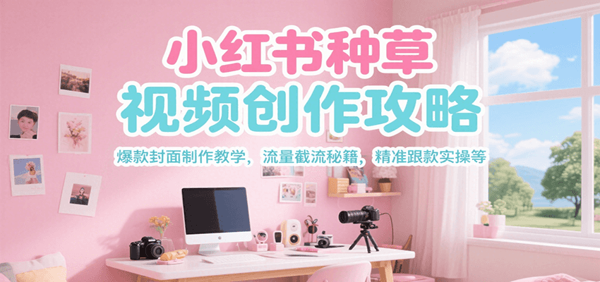 小红书种草视频创作攻略，爆款封面制作教学 ，流量截流秘籍 ，精准跟款实操等-汇课新知资源网