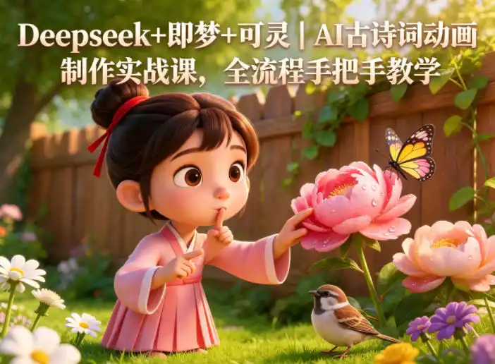 Deepseek+即梦+可灵|AI古诗词动画制作实战课,全流程手把手教学-汇课新知资源网
