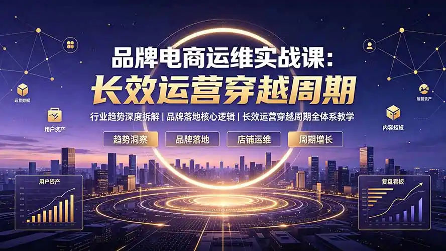 品牌电商运维实战课：行业趋势深度拆解｜品牌落地核心逻辑｜长效运营穿越周期全体系教学-汇课新知资源网