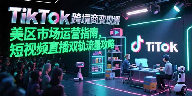 TikTok跨境电商变现课，美区市场运营指南，短视频直播双轨流量攻略-汇课新知资源网
