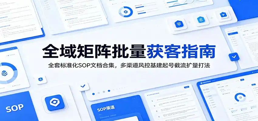 全域矩阵批量获客指南：全套标准化SOP文档合集，多渠道风控基建起号截流扩量打法-汇课新知资源网