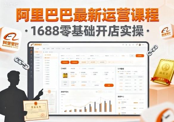 阿里巴巴最新运营课程，1688零基础开店实操-汇课新知资源网