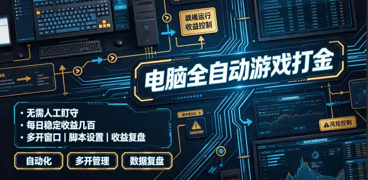 电脑全自动游戏打金,无需人工盯守,每日稳定收益几百!【揭秘】