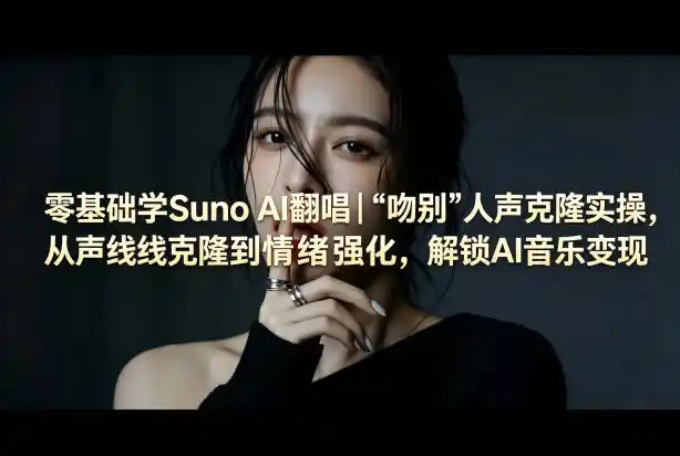零基础学Suno AI翻唱|《吻别》人声克隆实操,从声线克隆到情绪强化,解锁AI音乐变现-汇课新知资源网