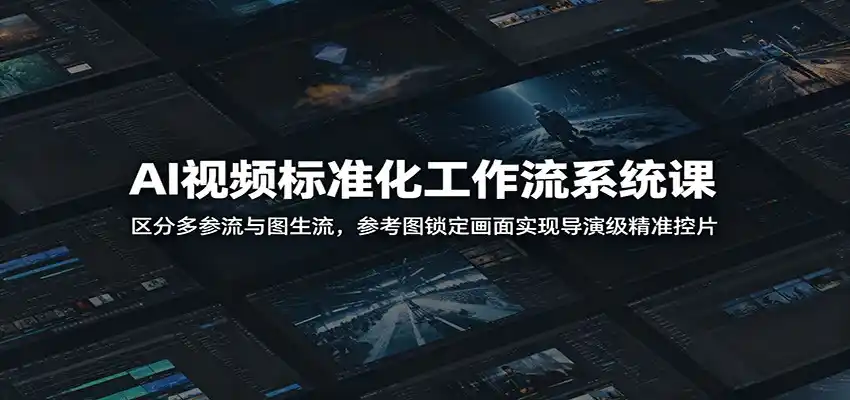 AI视频标准化工作流系统课:区分多参流与图生流,参考图锁定画面实现导演级精准控片-汇课新知资源网