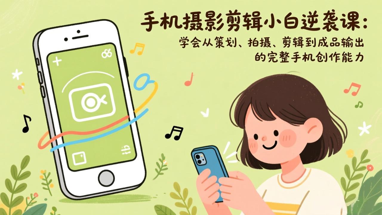 手机摄影剪辑小白逆袭课：学会从策划、拍摄、剪辑到成品输出的完整手机创作能力-汇课新知资源网