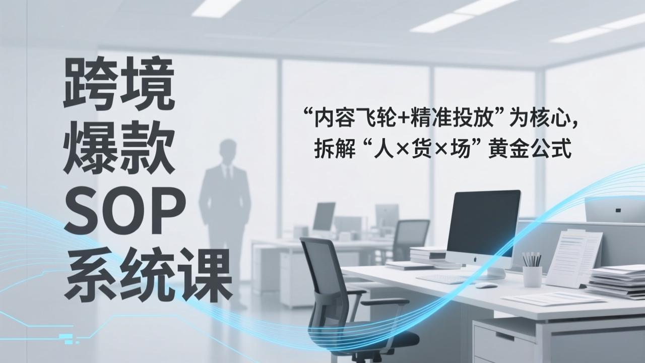 跨境爆款SOP系统课,“内容飞轮+精准投放”为核心,拆解“人×货×场”黄金公式-汇课新知资源网