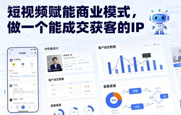短视频赋能商业模式,做一个能成交获客的IP-汇课新知资源网
