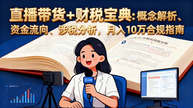 直播带货+财税宝典:概念解析、资金流向、涉税分析,月入10万合规指南-汇课新知资源网
