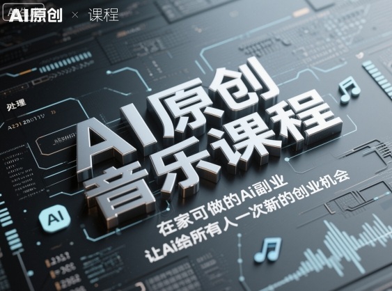 AI原创音乐课程，在家可做的Ai副业，让Ai给所有人一次新的创业机会-汇课新知资源网
