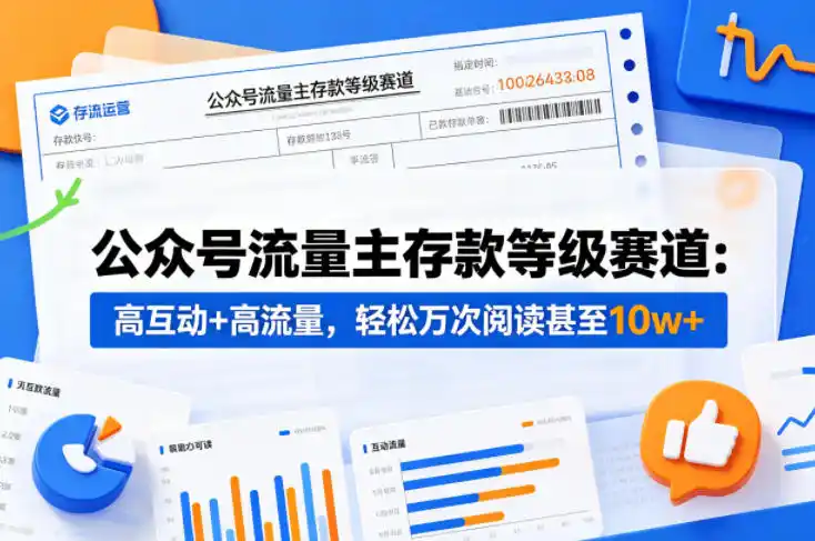 公众号流量主之存款等级赛道,高互动+高流量,轻松达到万次阅读,甚至10w+-汇课新知资源网