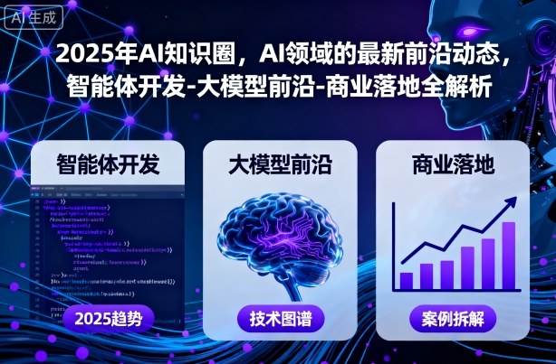2025年AI知识圈,AI领域的最新前沿动态,智能体开发-大模型前沿-商业落地全解析-汇课新知资源网