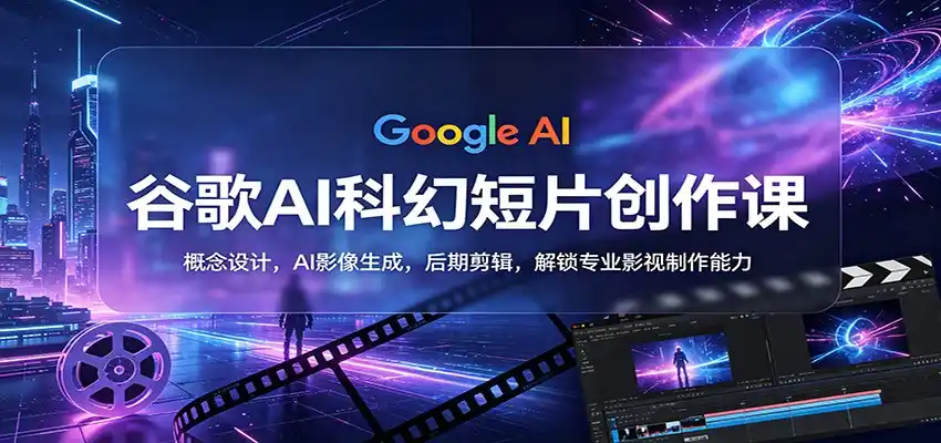 谷歌AI科幻短片创作课:概念设计,AI影像生成,后期剪辑,解锁专业影视制作能力-汇课新知资源网