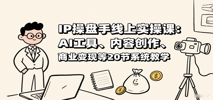 IP操盘手线上实操课：AI工具、内容创作、商业变现等20节系统教学-汇课新知资源网
