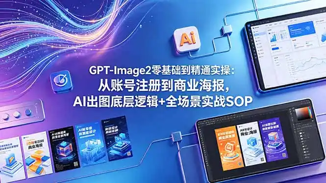 GPT-Image2零基础到精通实操：从账号注册到商业海报，AI出图底层逻辑+全场景实战SOP-汇课新知资源网
