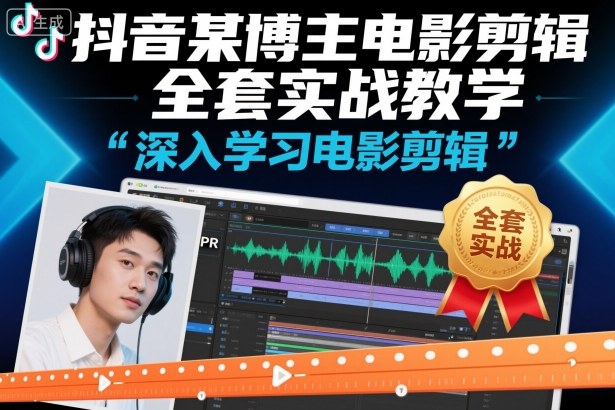 抖音某博主电影剪辑全套实战教学,深入学习电影剪辑-汇课新知资源网