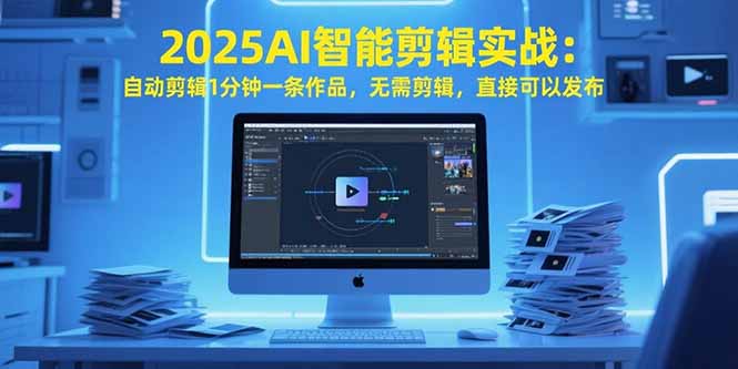 2025AI智能剪辑实战：自动剪辑1分钟一条作品，无需剪辑，直接可以发布-汇课新知资源网