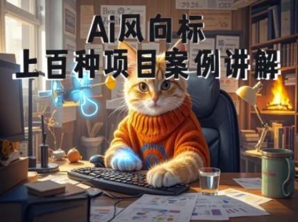 Ai风向标-附100种项目案例玩法-0基础小白到大神ai视频商业应用教学-汇课新知资源网