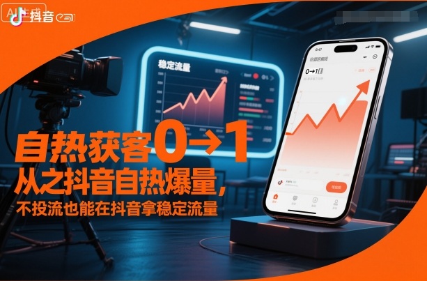 自热获客从0到1之抖音自热爆量,不投流也能在抖音拿稳定流量-汇课新知资源网