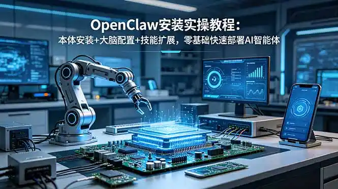OpenClaw安装实操教程:本体安装+大脑配置+技能扩展,零基础快速部署AI智能体-汇课新知资源网