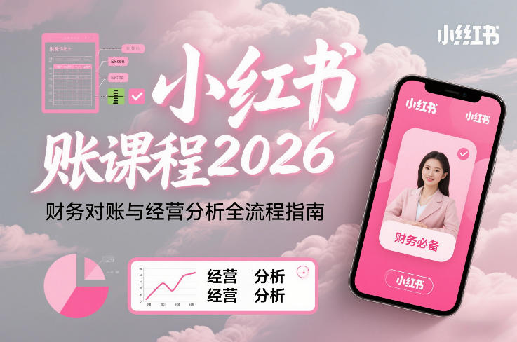 小红书对账课程2026，财务对账与经营分析全流程指南-汇课新知资源网