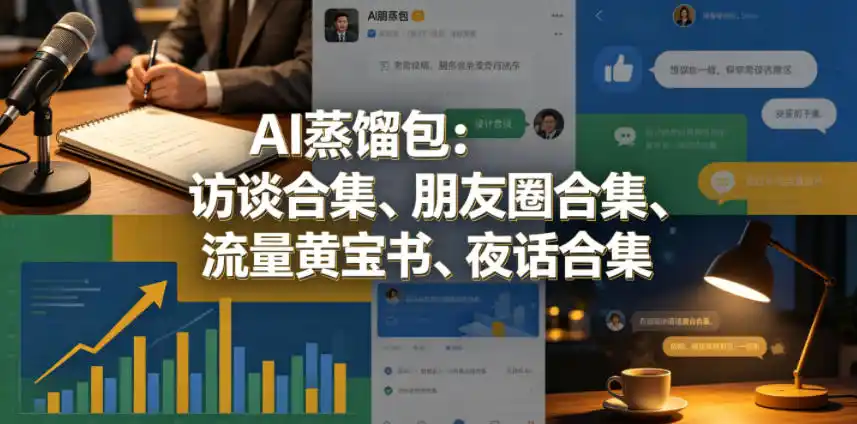 AI蒸馏包:访谈合集、朋友圈合集、流量黄宝书、夜话合集【文档】-汇课新知资源网