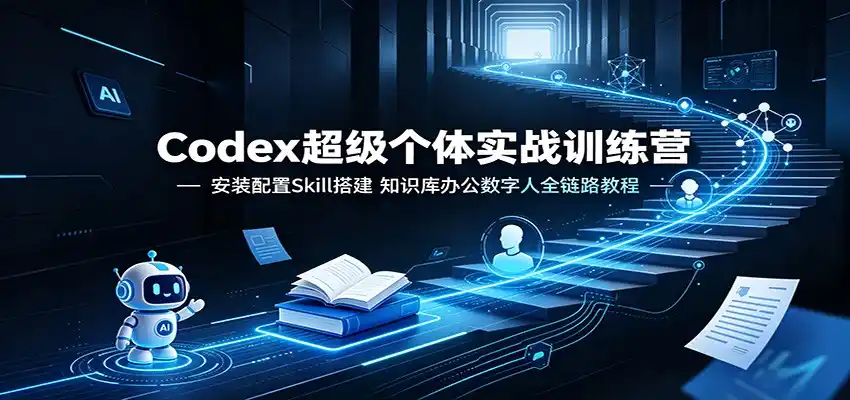 Codex超级个体实战训练营：安装配置Skill搭建，知识库办公数字人全链路教程-汇课新知资源网