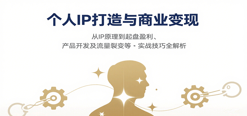 个人IP打造与商业变现，从IP原理到起盘盈利、产品开发及流量裂变等实战技巧全解析-汇课新知资源网