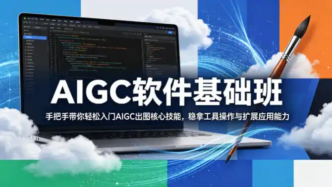 AIGC软件基础班,手把手带你轻松入门AIGC出图核心技能,稳拿工具操作与扩展应用能力-汇课新知资源网