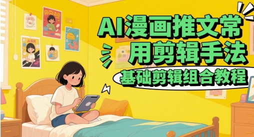 AI漫画推文常用剪辑手法，基础剪辑组合教程-汇课新知资源网