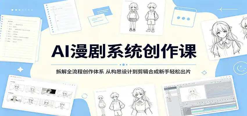 AI漫剧系统创作课：拆解全流程创作体系，从构思设计到剪辑合成新手轻松出片-汇课新知资源网