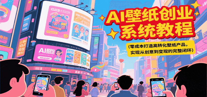 AI壁纸创业系统教程,零成本打造高转化壁纸产品,实现从创意到变现的完整闭环-汇课新知资源网