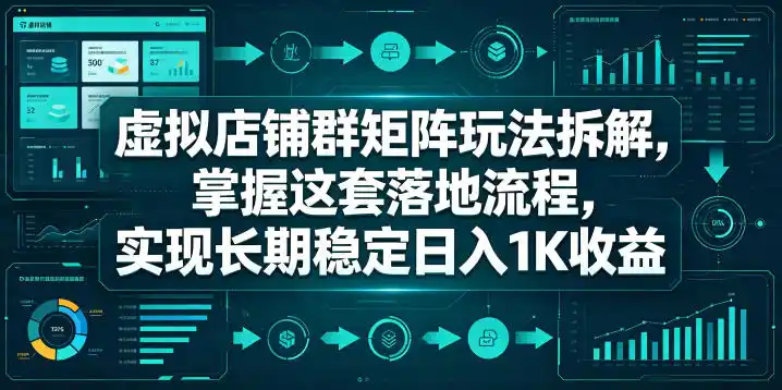 虚拟店铺群矩阵玩法拆解,掌握这套落地流程,实现长期稳定日入1K收益【揭秘】-汇课新知资源网