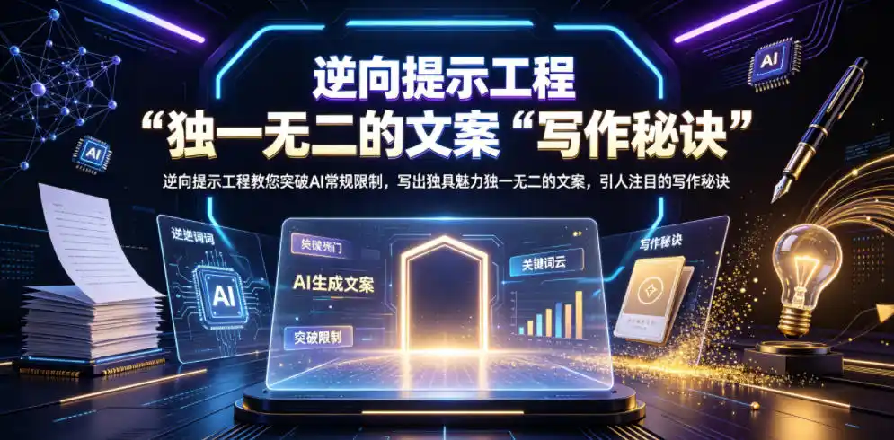 逆向提示工程教您突破AI常规限制，写出独具魅力独一无二的文案，引人注目的写作秘诀【原创双语字幕】-汇课新知资源网