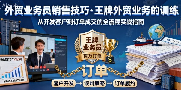 外贸业务员销售技巧,王牌外贸业务的训练-汇课新知资源网