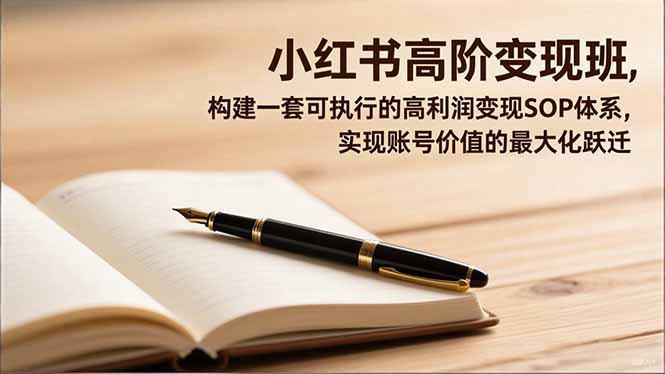小红书高阶变现班,构建一套可执行的高利润变现SOP体系,实现账号价值的最大化跃迁-汇课新知资源网