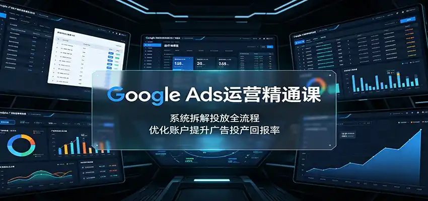 Google Ads运营精通课:系统拆解投放全流程,优化账户提升广告投产回报率-汇课新知资源网