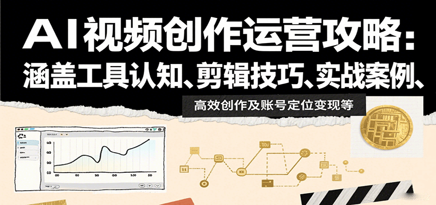 AI视频创作运营攻略：涵盖工具认知、剪辑技巧、实战案例、高效创作及账号定位变现等-汇课新知资源网