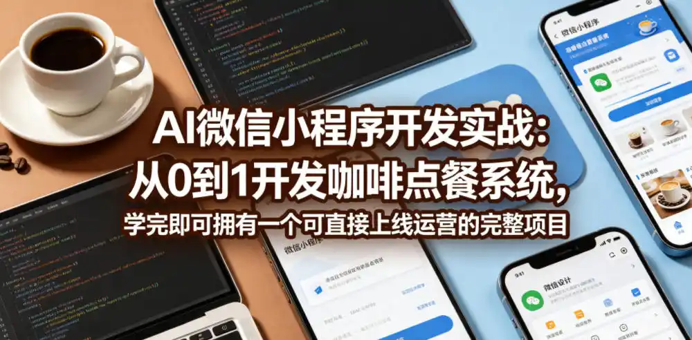 AI微信小程序开发实战:从0到1开发咖啡点餐系统,学完即可拥有一个可直接上线运营的完整项目-汇课新知资源网