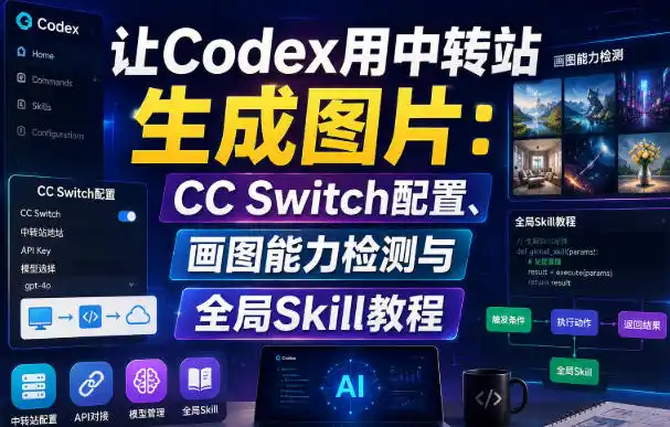 让Codex用中转站生成图片：CC Switch配置、画图能力检测与全局Skill教程-汇课新知资源网