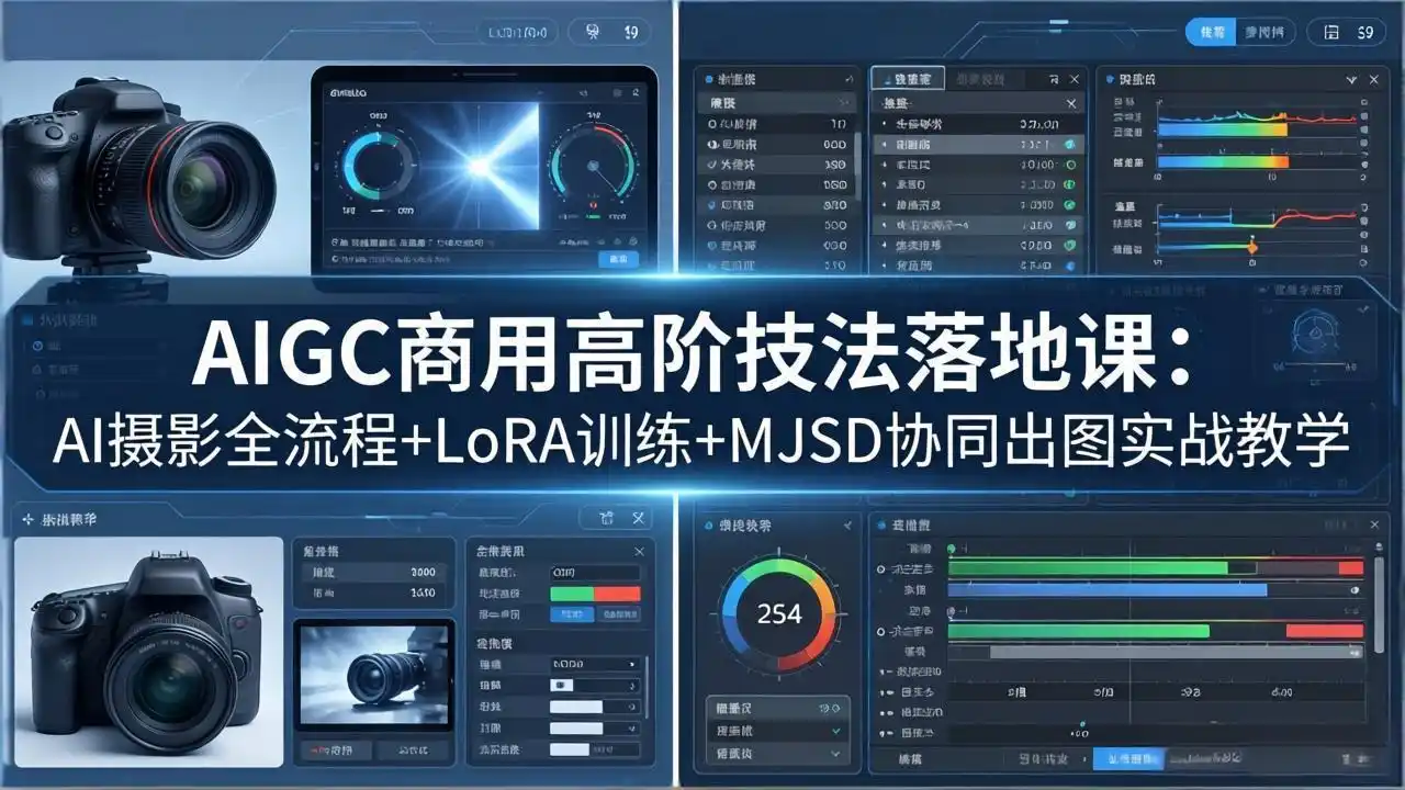 AIGC商用高阶技法落地课:AI摄影全流程+LoRA训练+MJSD协同出图实战教学-汇课新知资源网