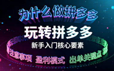 新手小白如何做拼多多-汇课新知资源网