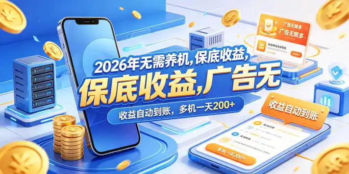 2026年无需养机,保底收益,广告无限多,收益自动到账,多机一天200+【揭秘】-汇课新知资源网